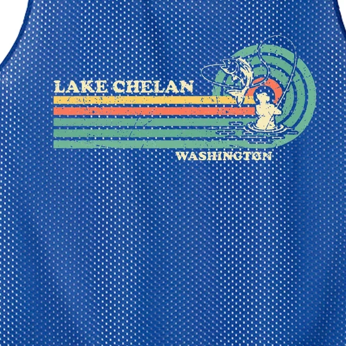 Summer Fishing Washington Chelan Lake Mesh Reversible Basketball Jersey Tank