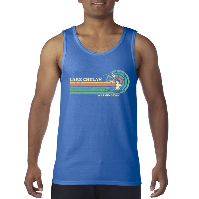 Summer Fishing Washington Chelan Lake Tank Top