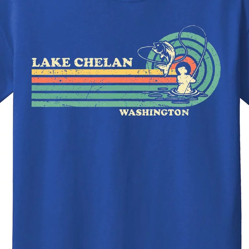 Summer Fishing Washington Chelan Lake Kids T-Shirt