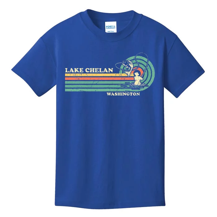 Summer Fishing Washington Chelan Lake Kids T-Shirt