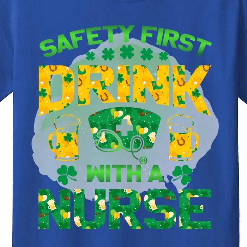 Safety First With A Nurse St Patricks Day Irish Gift Kids T-Shirt