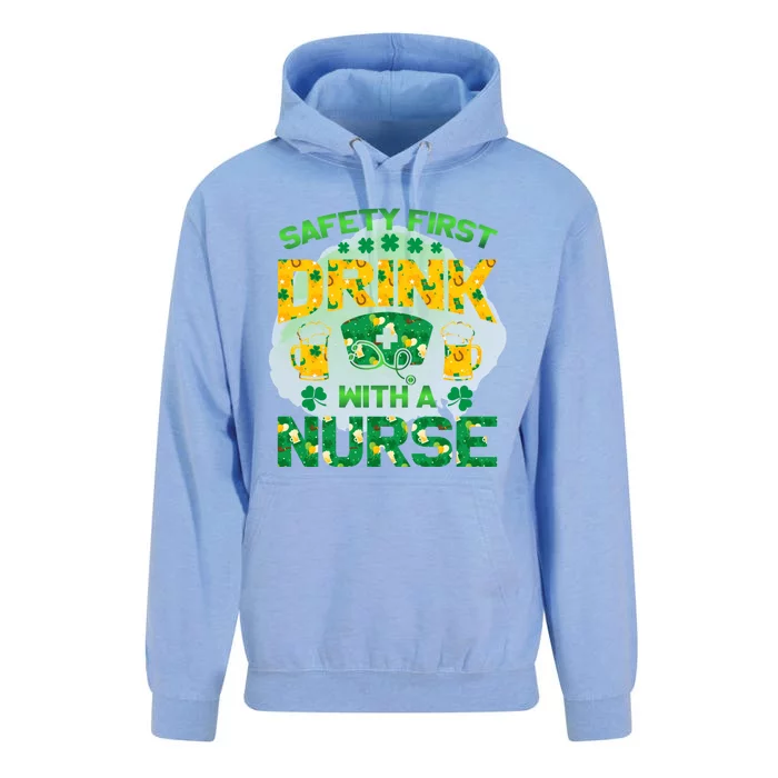 Safety First With A Nurse St Patricks Day Irish Gift Unisex Surf Hoodie