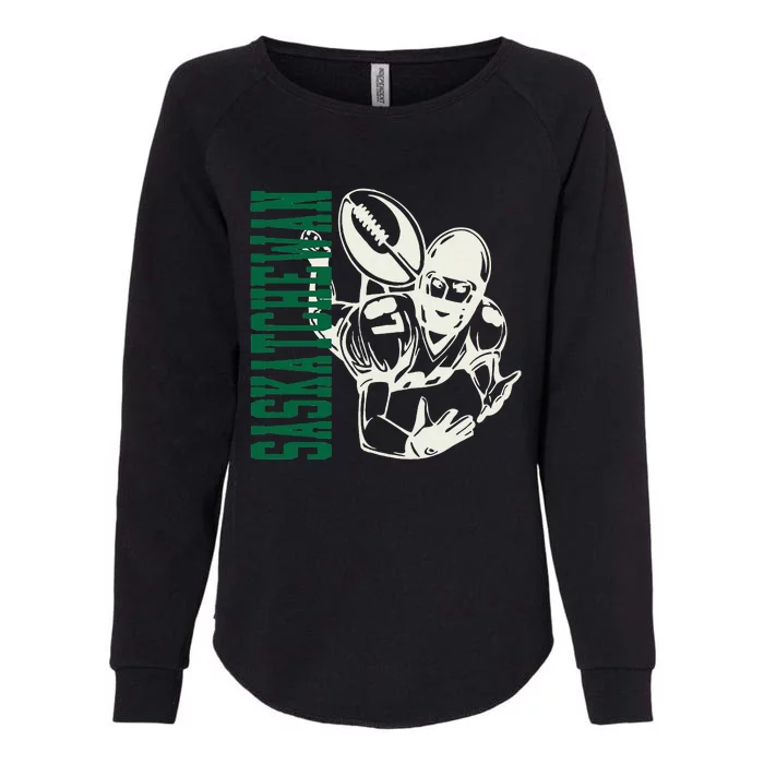 Saskatchewan Football With Player Womens California Wash Sweatshirt