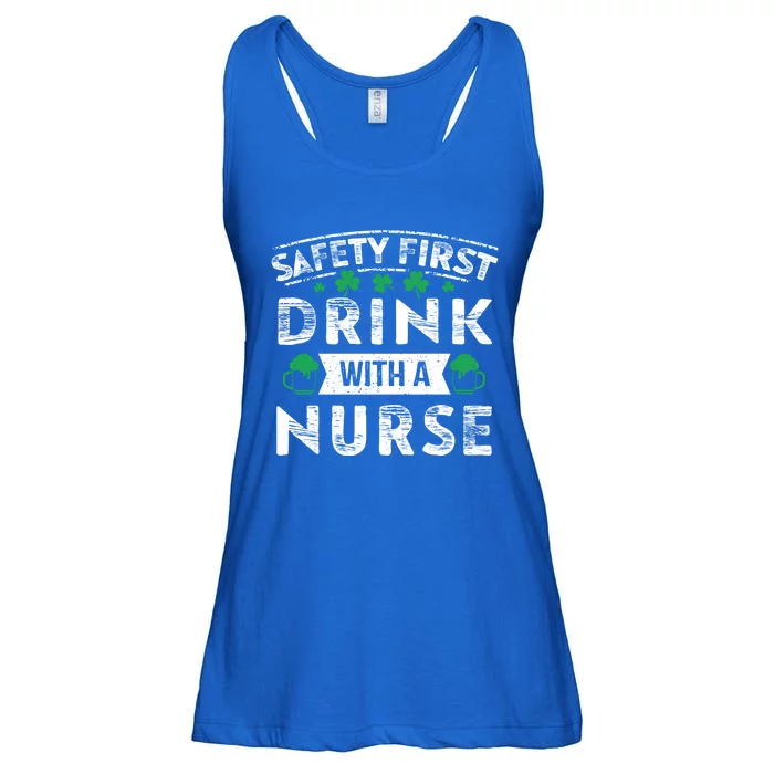 Safety First With A Nurse Gift St Patrick Day Ladies Essential Flowy Tank