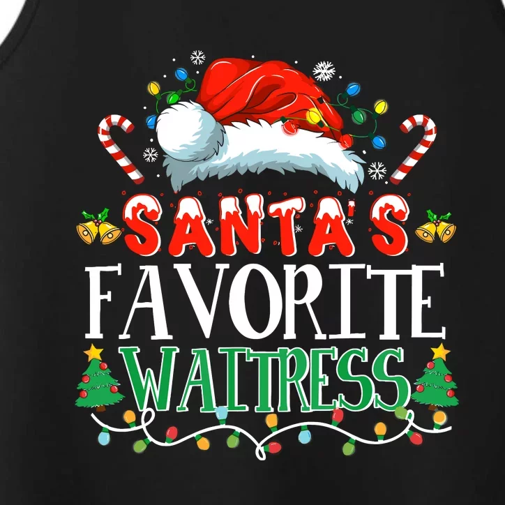 Santas Favorite Waitress Christmas Party Pajama Santa Hat Performance Tank