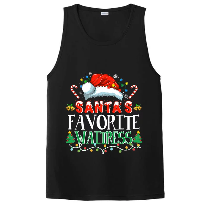 Santas Favorite Waitress Christmas Party Pajama Santa Hat Performance Tank