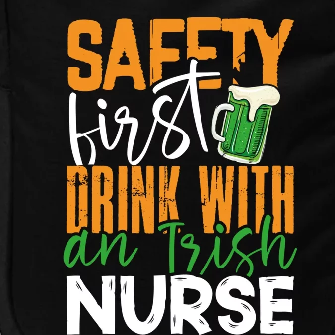 Safety First With Irish Nurse Funny St Patrick's Day Gift Impact Tech Backpack