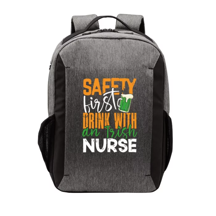 Safety First With Irish Nurse Funny St Patrick's Day Gift Vector Backpack