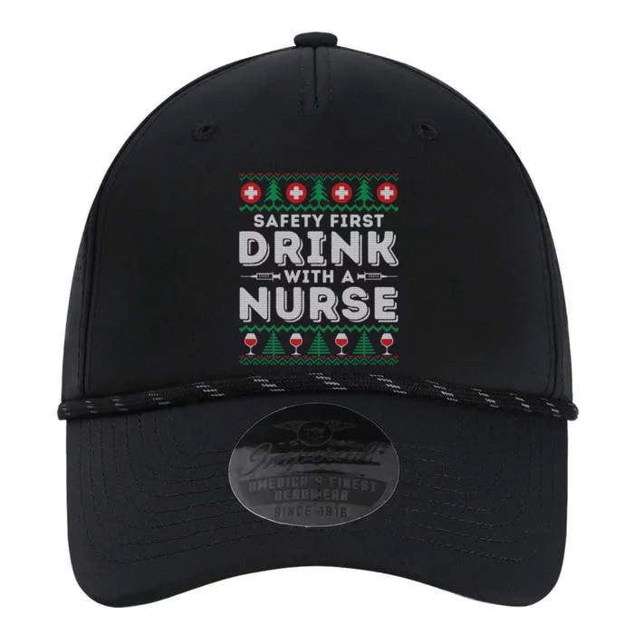 Safety First With Nurse Funny Ugly Christmas Ing Gift Performance The Dyno Cap