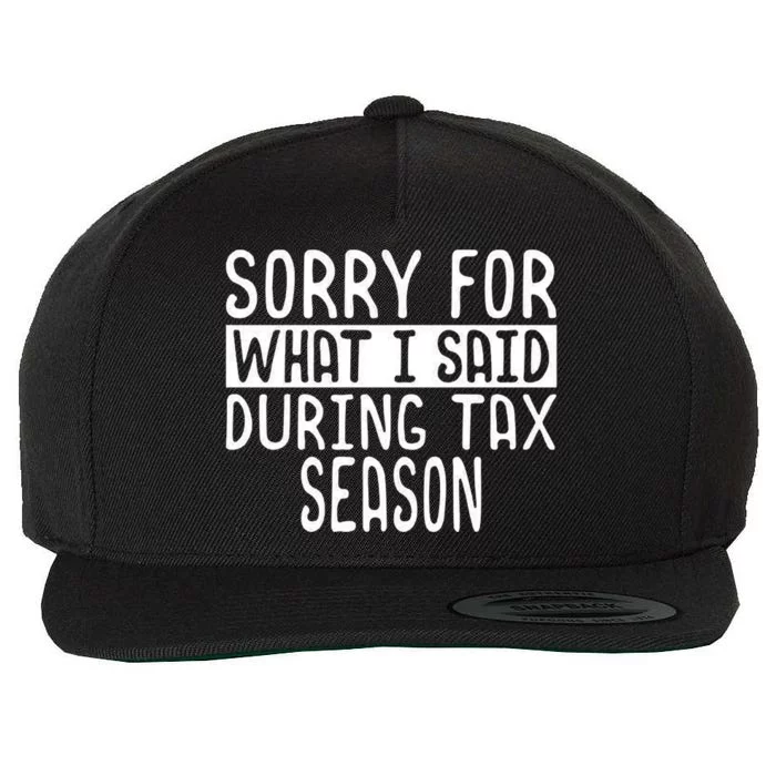 Sorry For What I Said During Tax Season Wool Snapback Cap