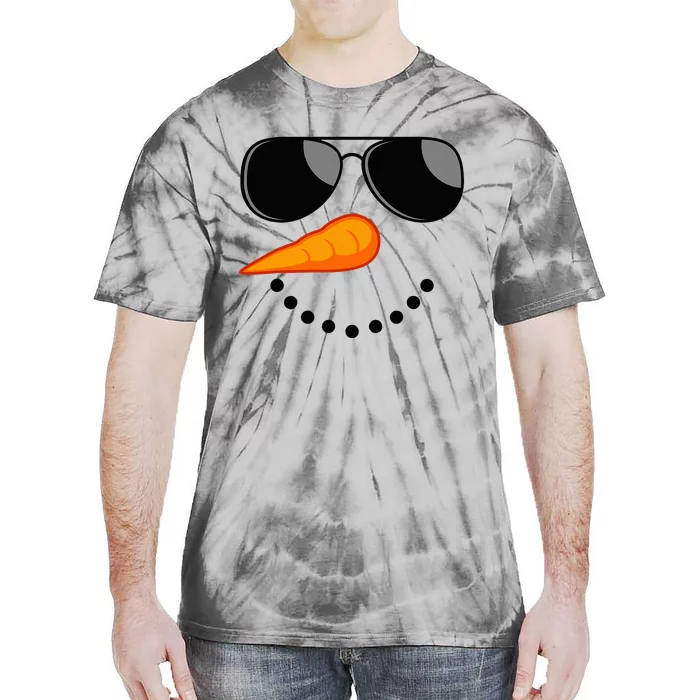 Snowman Face Winter Funny Family Christmas Tie-Dye T-Shirt