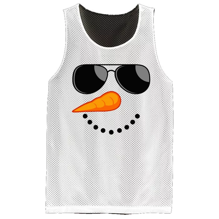 Snowman Face Winter Funny Family Christmas Mesh Reversible Basketball Jersey Tank