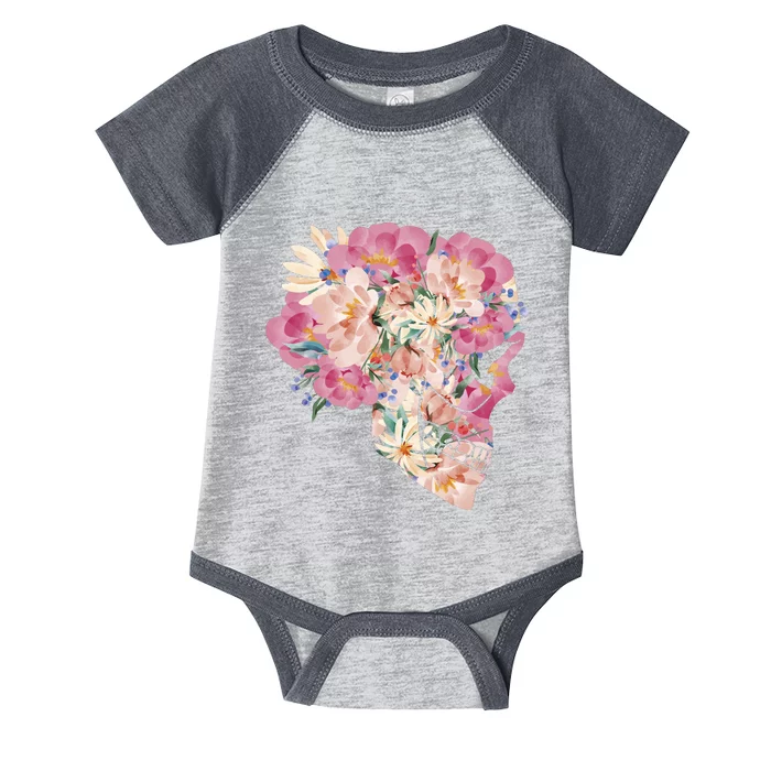 Skull Floral Watercolor Art Infant Baby Jersey Bodysuit