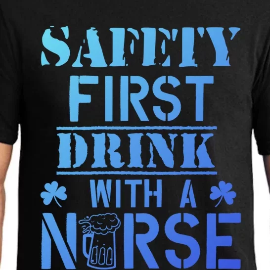 Safety First With A Nurse Beer Lovers St Patricks Day Gift Pajama Set