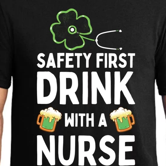 Safety First With A Nurse Beer Lovers St Patricks Day Cool Gift Pajama Set