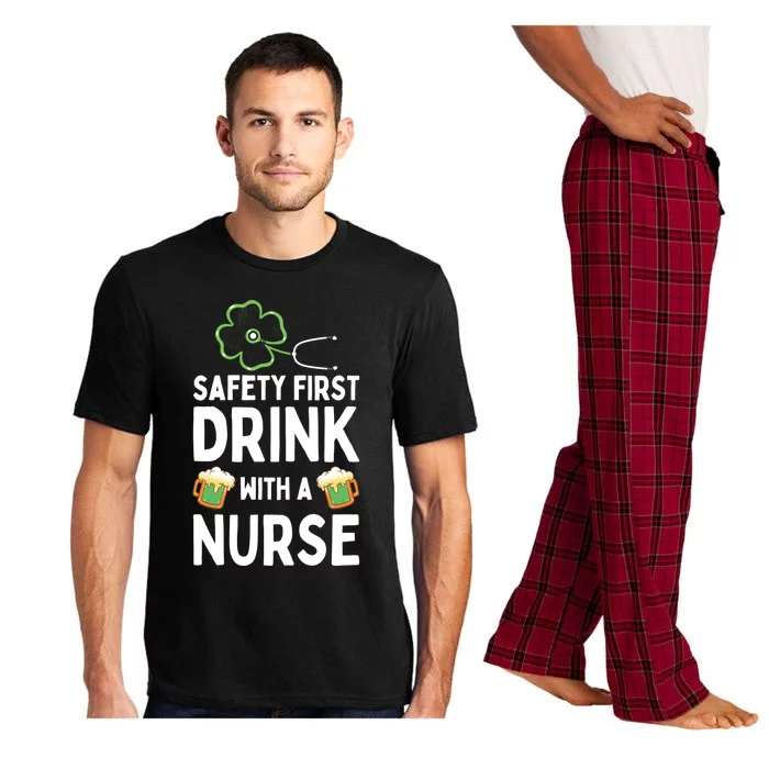 Safety First With A Nurse Beer Lovers St Patricks Day Cool Gift Pajama Set