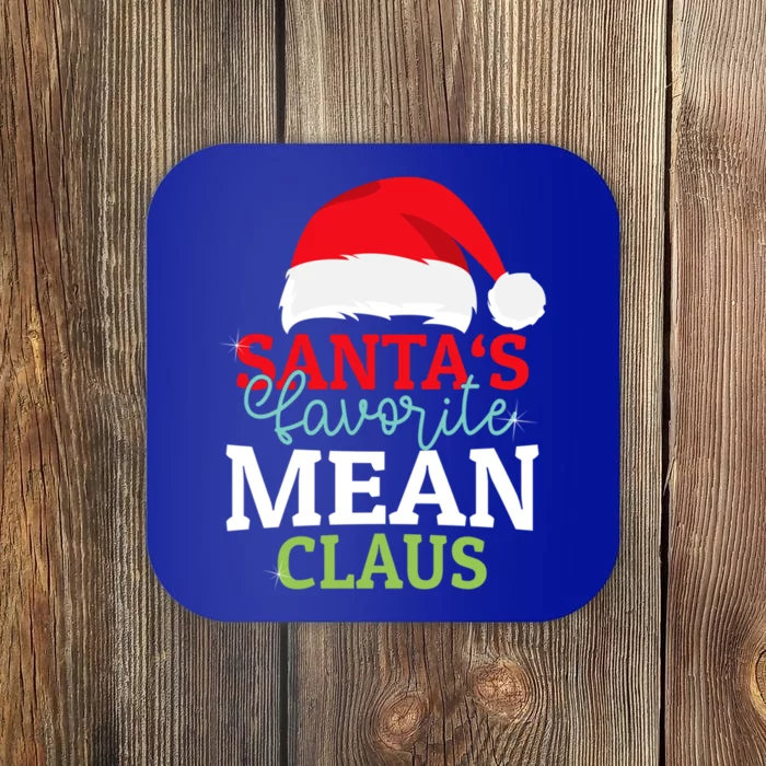 SantaS Favorite Xmas Mean Christmas Claus Pjs Gift Coaster