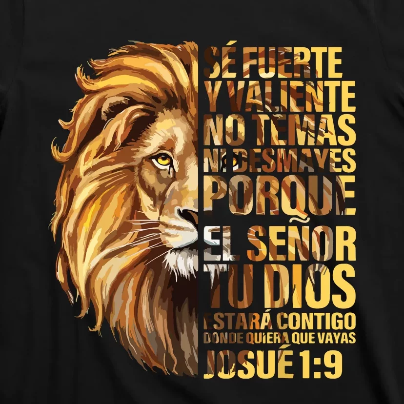 Se Fuerte Y Valiente Spanish Christian Faith Bible Verse T-Shirt