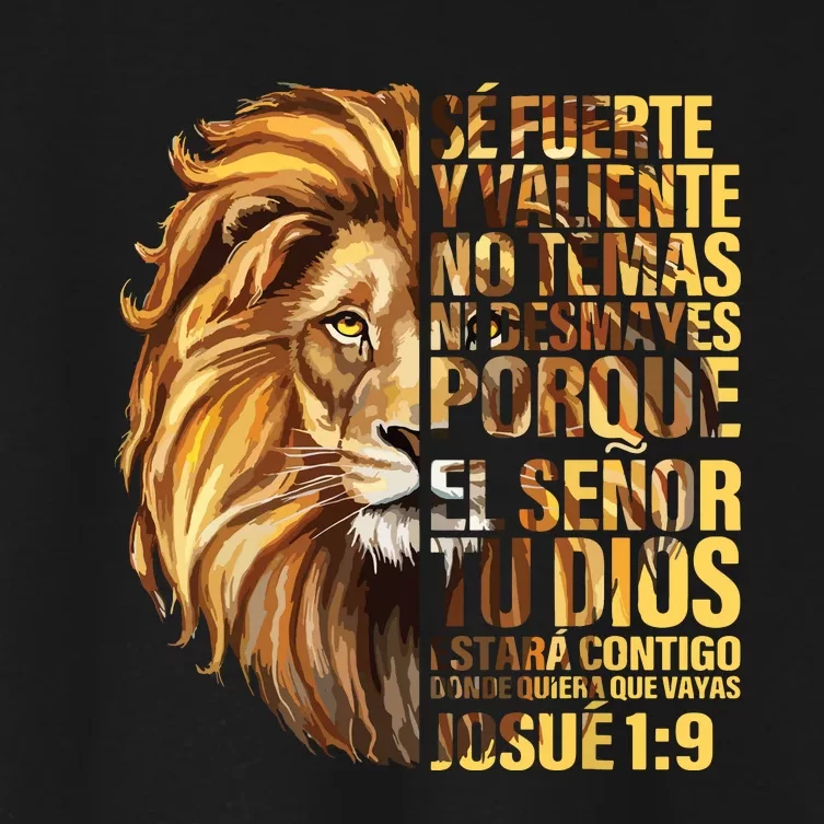 Se Fuerte Y Valiente Spanish Christian Faith Bible Verse Women's Crop Top Tee