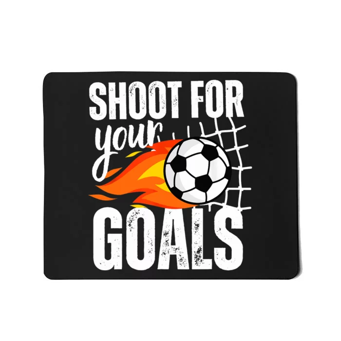 Shoot For Your Goals Soccer Boy Saying Distressed Graphic Mousepad