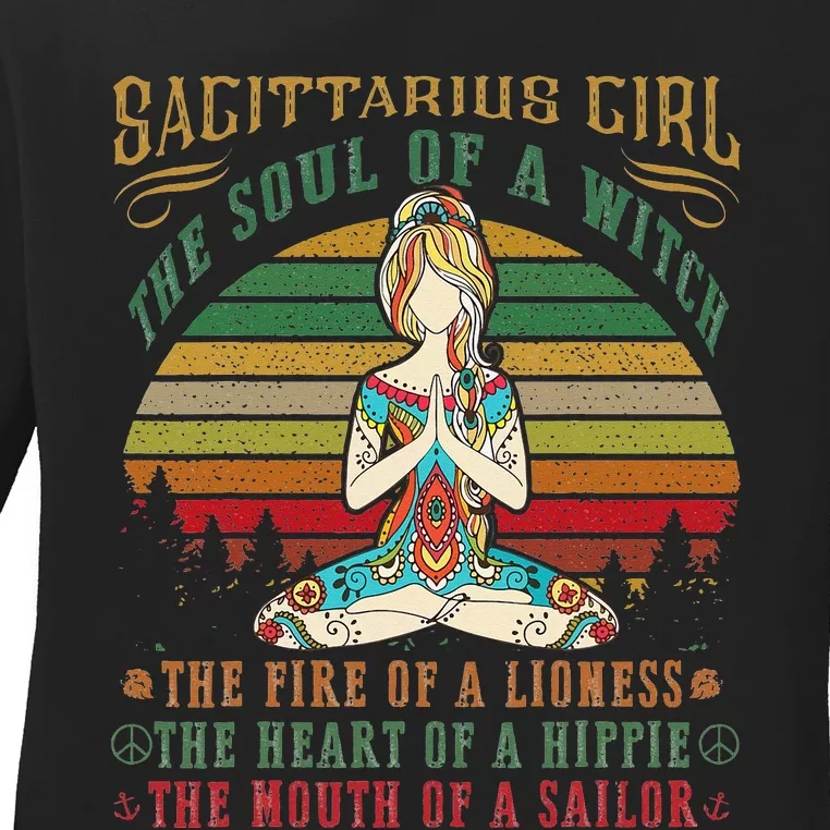 Sagittarius for Yoga Black Wo Birthday Gifts Ladies Long Sleeve Shirt