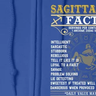 Sagittarius Facts Zodiac Signs Funny Birthday Gift Gift Full Zip Hoodie