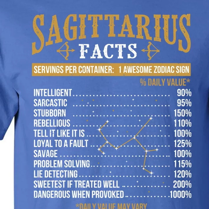 Sagittarius Facts Zodiac Sign Astrology Symbol Horoscope Great Gift Tall T-Shirt