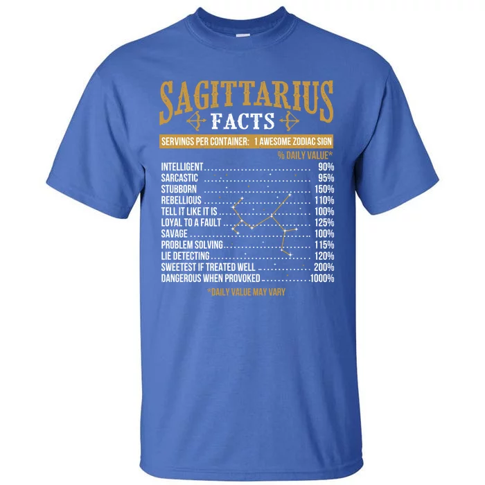 Sagittarius Facts Zodiac Sign Astrology Symbol Horoscope Great Gift Tall T-Shirt