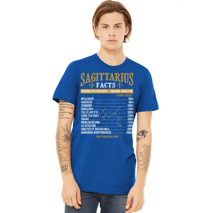 Sagittarius Facts Zodiac Sign Astrology Symbol Horoscope Great Gift Premium T-Shirt