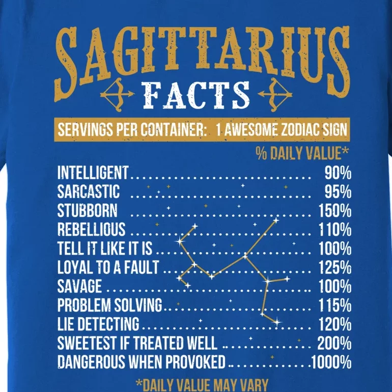 Sagittarius Facts Zodiac Sign Astrology Symbol Horoscope Great Gift Premium T-Shirt