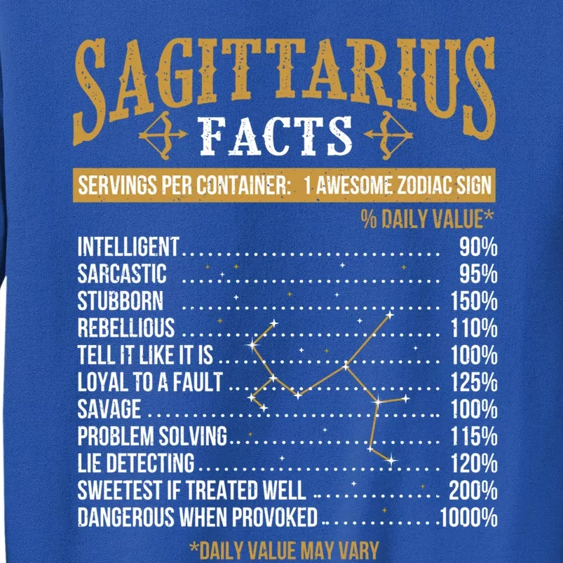 Sagittarius Facts Zodiac Sign Astrology Symbol Horoscope Great Gift Tall Sweatshirt