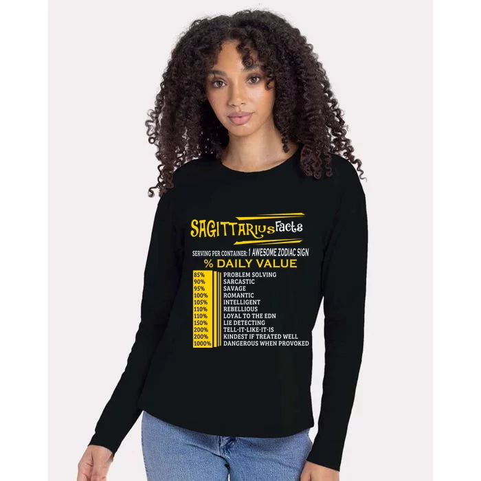 Sagittarius Facts Zodiac Born In November 22 December 21 Gift Womens Cotton Relaxed Long Sleeve T-Shirt