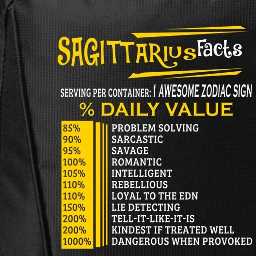 Sagittarius Facts Zodiac Born In November 22 December 21 Gift City Backpack