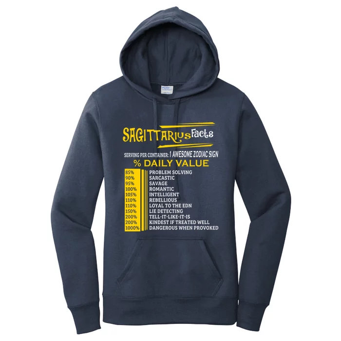 Sagittarius Facts Zodiac Born In November 22 December 21 Gift Women's Pullover Hoodie