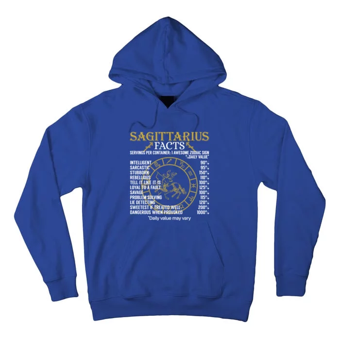 Sagittarius Facts Zodiac Sign Gift Great Gift Tall Hoodie