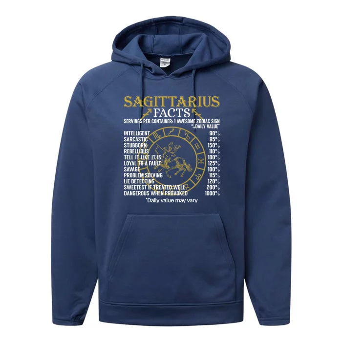 Sagittarius Facts Zodiac Sign Gift Great Gift Performance Fleece Hoodie