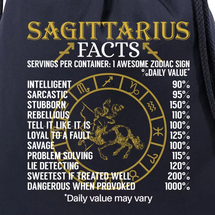 Sagittarius Facts Zodiac Sign Gift Great Gift Drawstring Bag