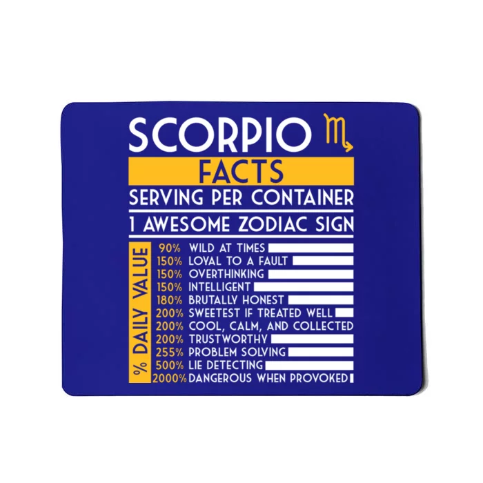 Scorpio Facts Zodiac Horoscope Funny Astrology Star Sign Cute Gift Mousepad