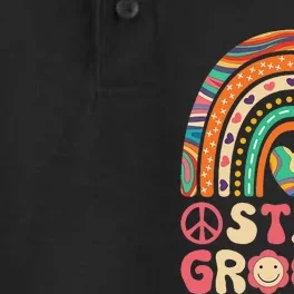 Stay Groovy 60s Outfit 70s Theme Costume Cute Rainbow Hippie Dry Zone Grid Performance Polo