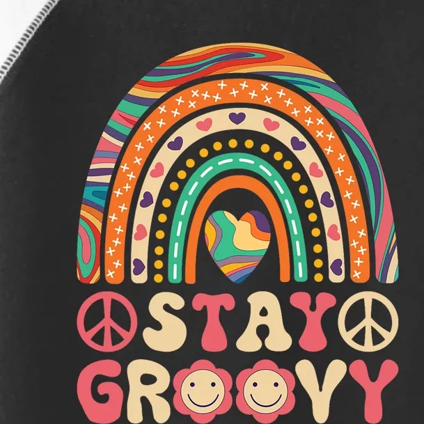 Stay Groovy 60s Outfit 70s Theme Costume Cute Rainbow Hippie Toddler Fine Jersey T-Shirt