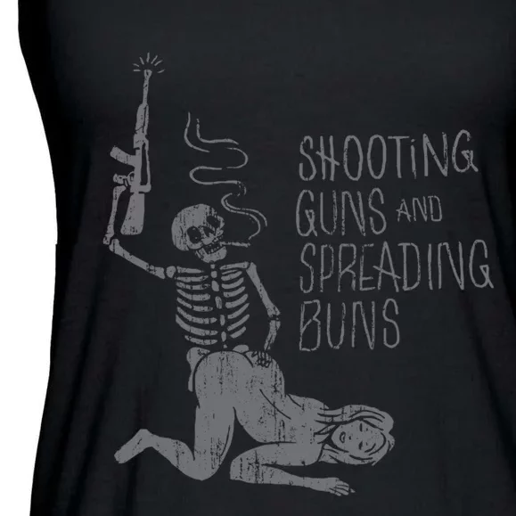 Shooting Guns And Spreading Buns Tees Ladies Essential Flowy Tank