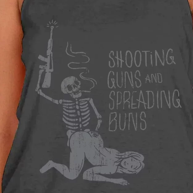 Shooting Guns And Spreading Buns Tees Women's Knotted Racerback Tank