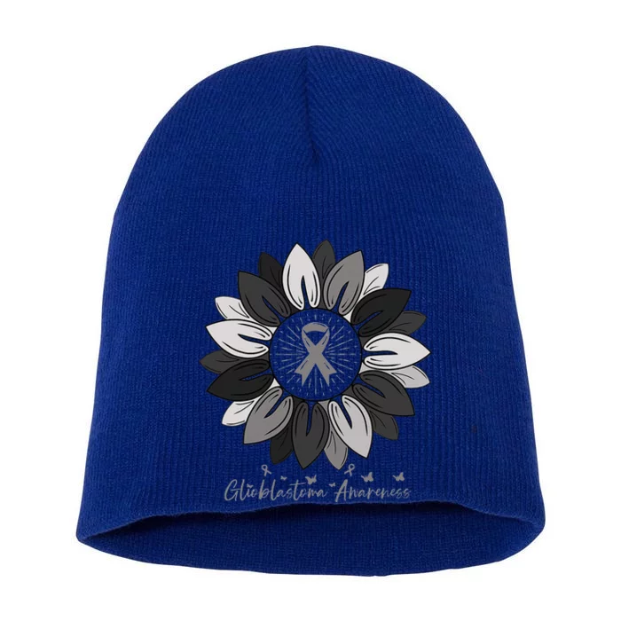 Sunflower Glioblastoma Awareness Month Short Acrylic Beanie