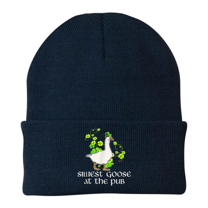 Silliest Goose At The Pub Funny St Patricks Day Knit Cap Winter Beanie