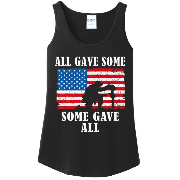 Some Gave All Memorial Veterans Day Partiotic USA Military Ladies Essential Tank