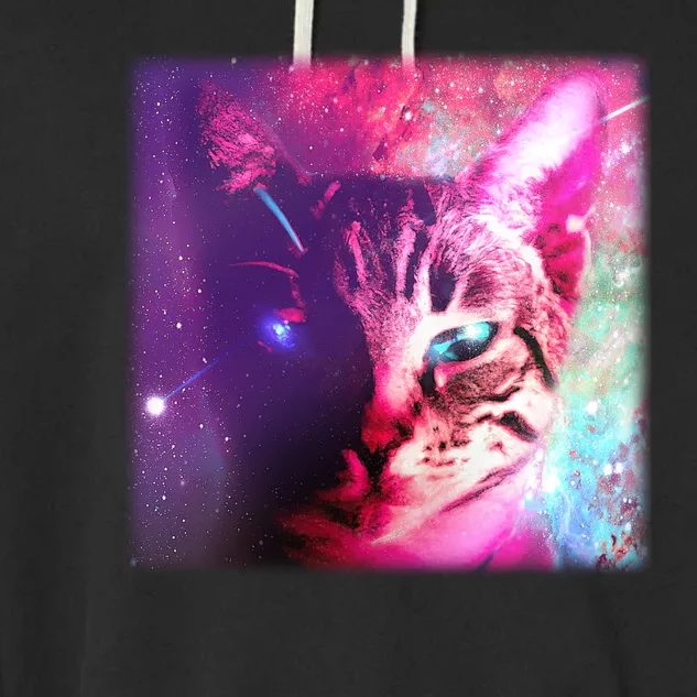 Spacy Galaxy Alien Cat Garment-Dyed Fleece Hoodie