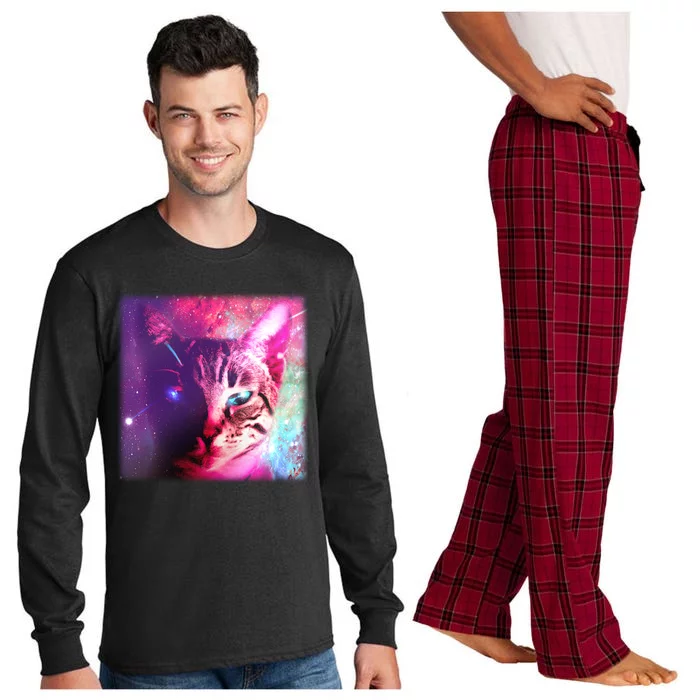 Spacy Galaxy Alien Cat Long Sleeve Pajama Set