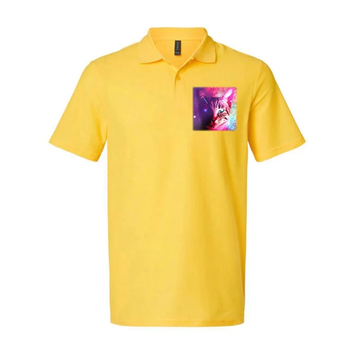 Spacy Galaxy Alien Cat Softstyle Adult Sport Polo