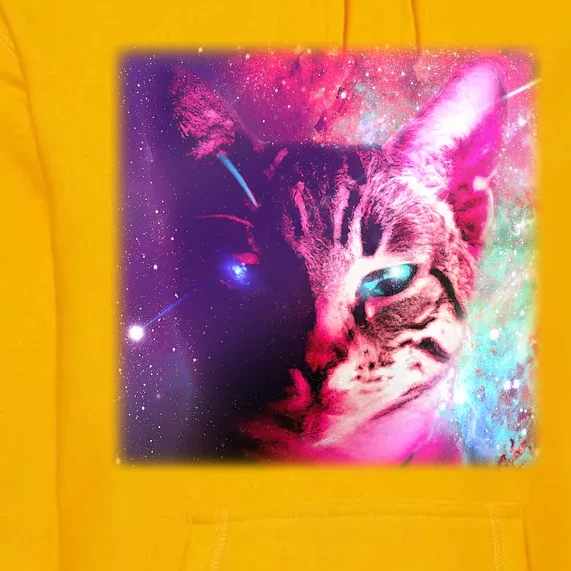 Spacy Galaxy Alien Cat Premium Hoodie