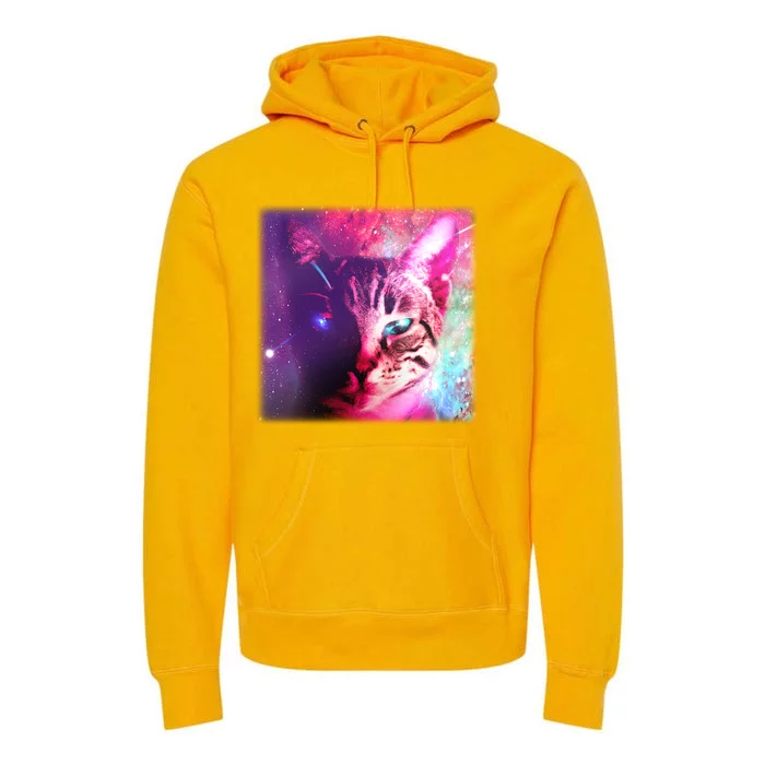 Spacy Galaxy Alien Cat Premium Hoodie